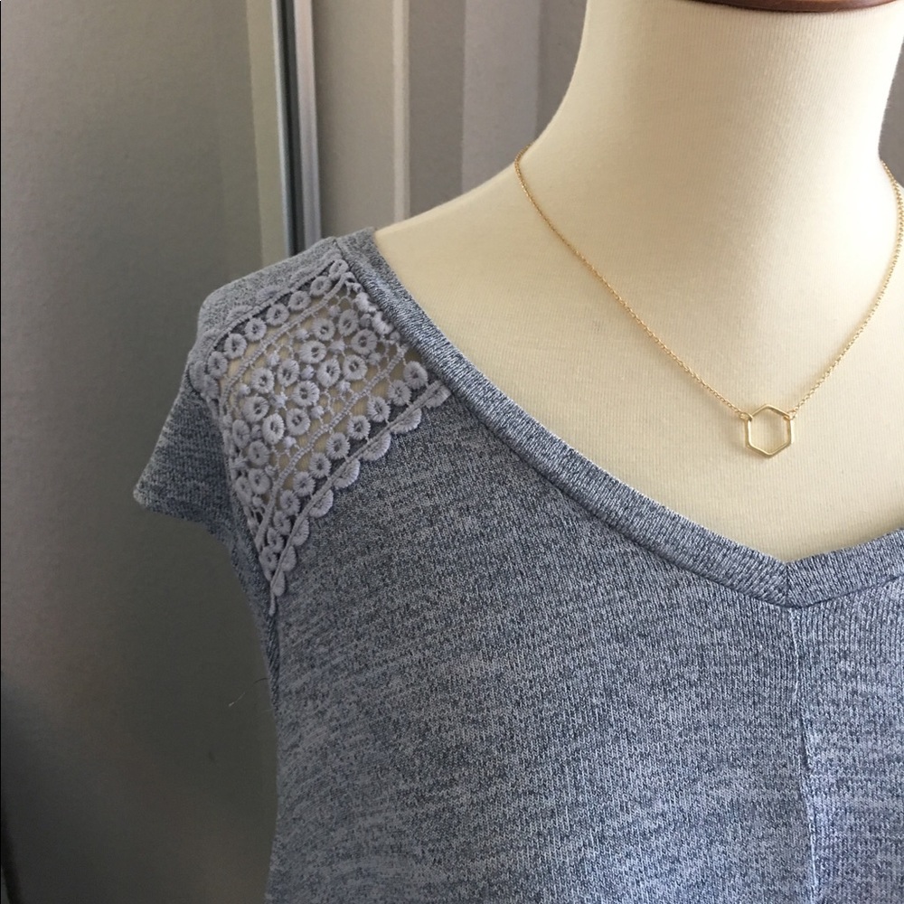 Stay Hexy Gold Dainty Hexagon Necklace - Picture 5 of 6